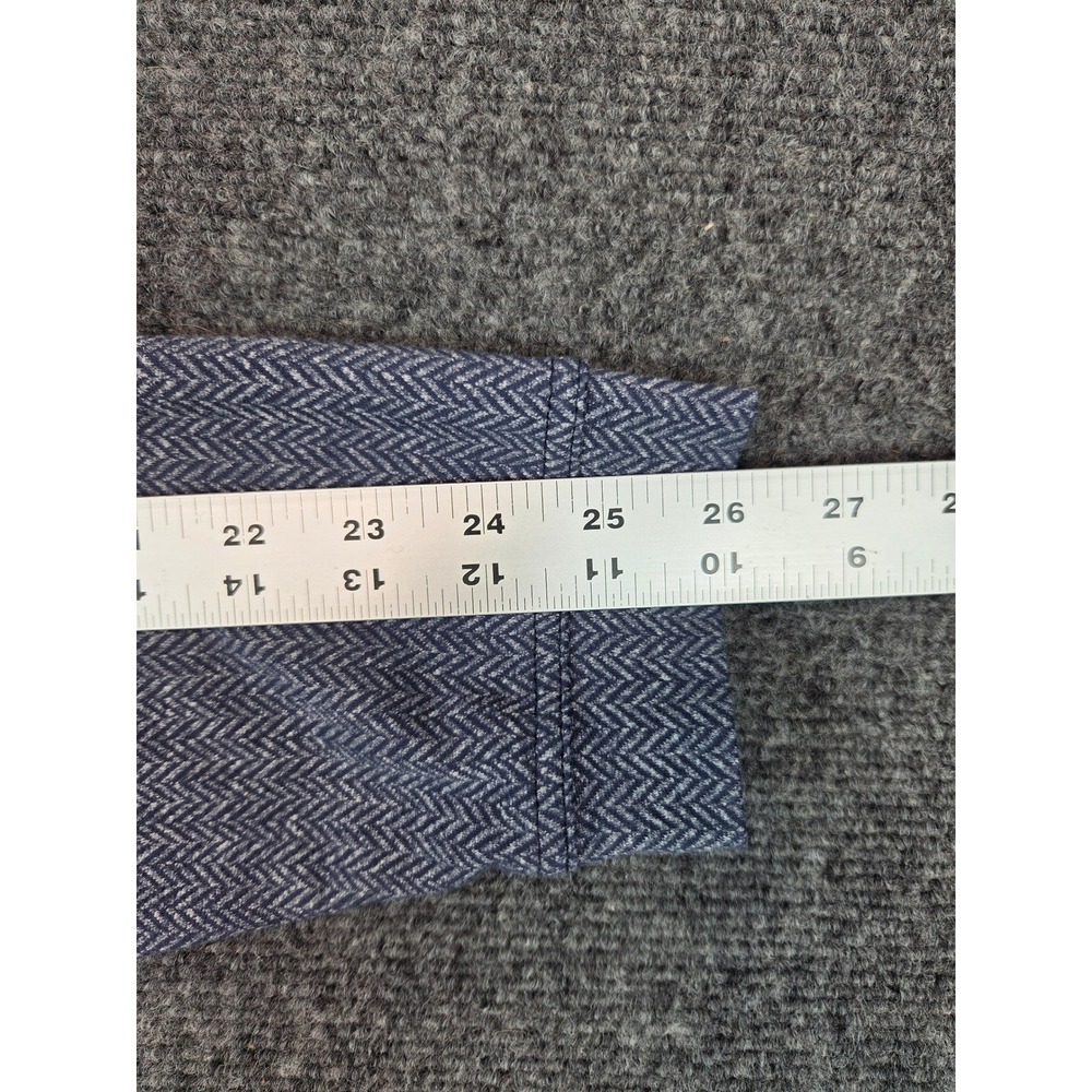 Rhoback Herringbone Quarter Zip Pullover Mens L Blue Performance Stretch - Picture 6 of 7
